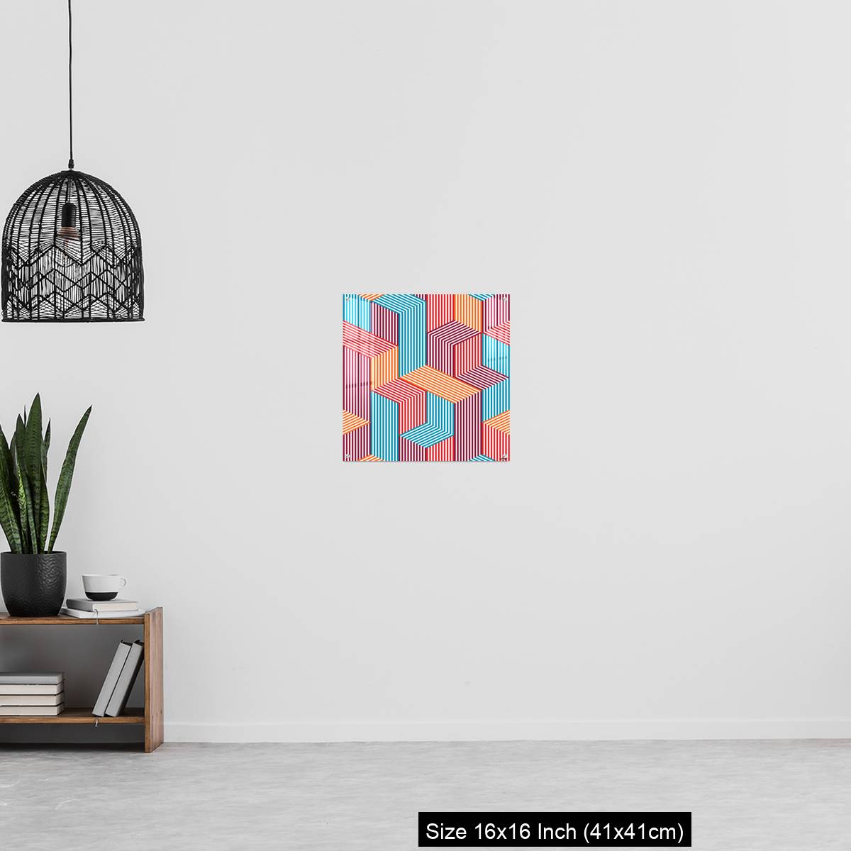 OMGs Acrylic Wall Decor – 3D dimensional lined cubes seamless pattern, geometric endless texture with lines and boxes - Image 27