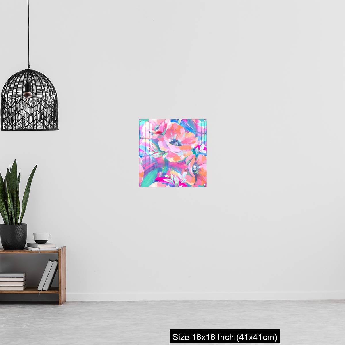 OMGs Acrylic Wall Decor – Acrylic flowers, leaves, paint smears seamless pattern. - Image 27