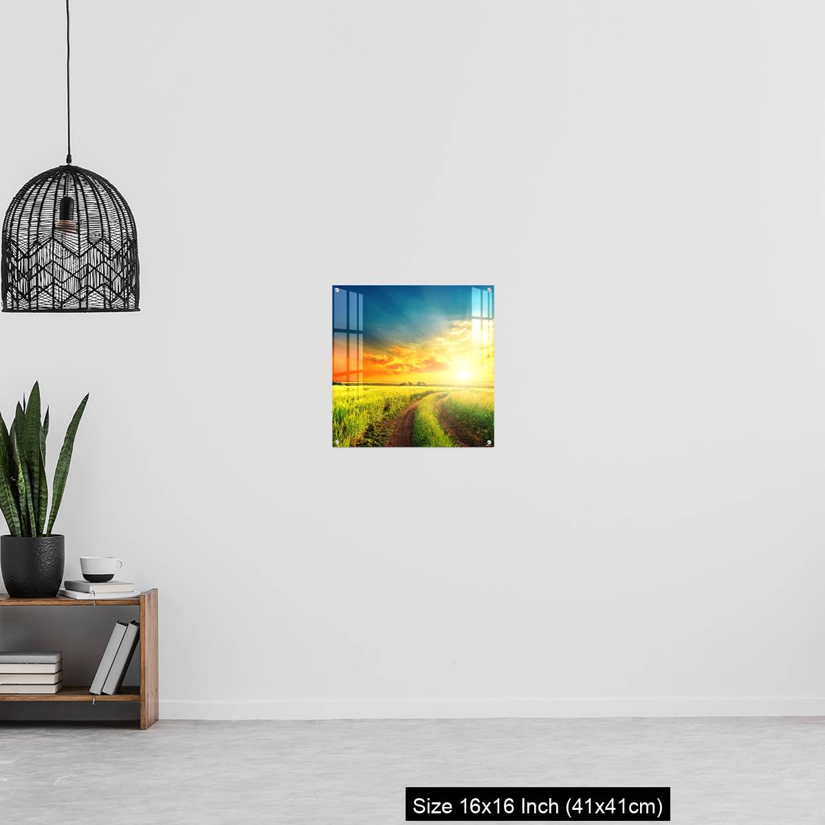 OMGs Acrylic Wall Decor – good sunset and road in green fields - Image 27