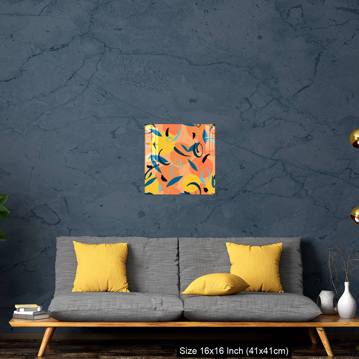 OMGs Acrylic Wall Decor – Floral Fruit seamless pattern made of oranges with leaves - Image 28