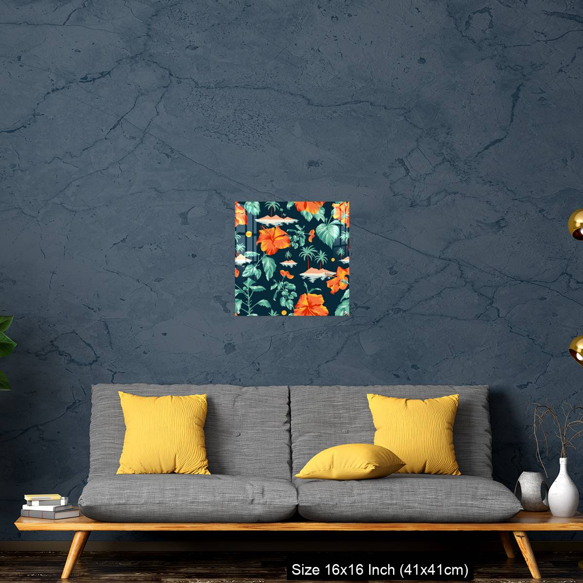 OMGs Acrylic Wall Decor – Floral seamless pattern with Chinese Hibiscus rose flowers. - Image 28