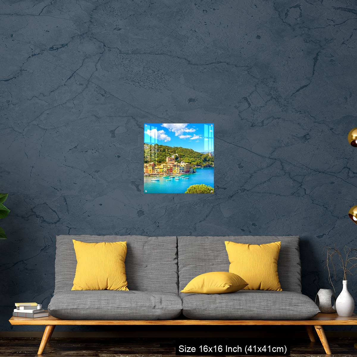 OMGs Acrylic Wall Decor – Portofino luxury village landmark, panoramic aerial view. - Image 28