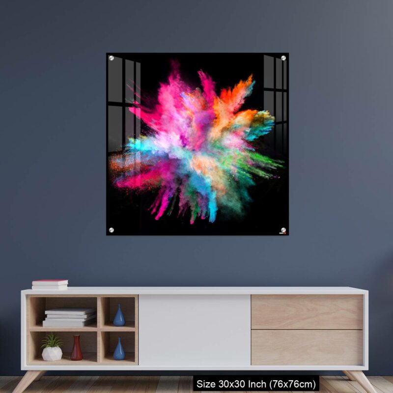 OMGs Acrylic Wall Decor – Colored powder explosion on black background