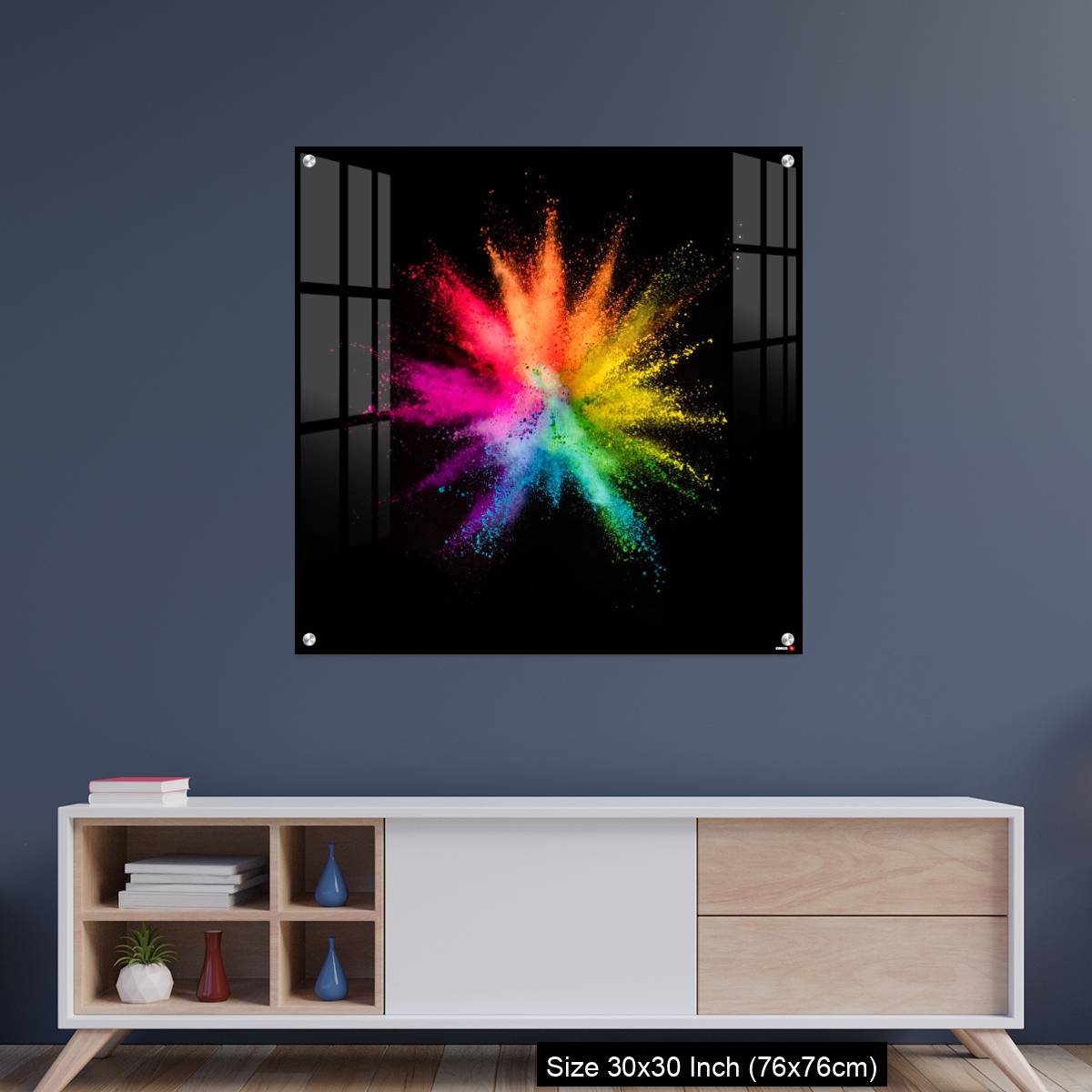 OMGs Acrylic Wall Decor – Colored powder explosion on black background