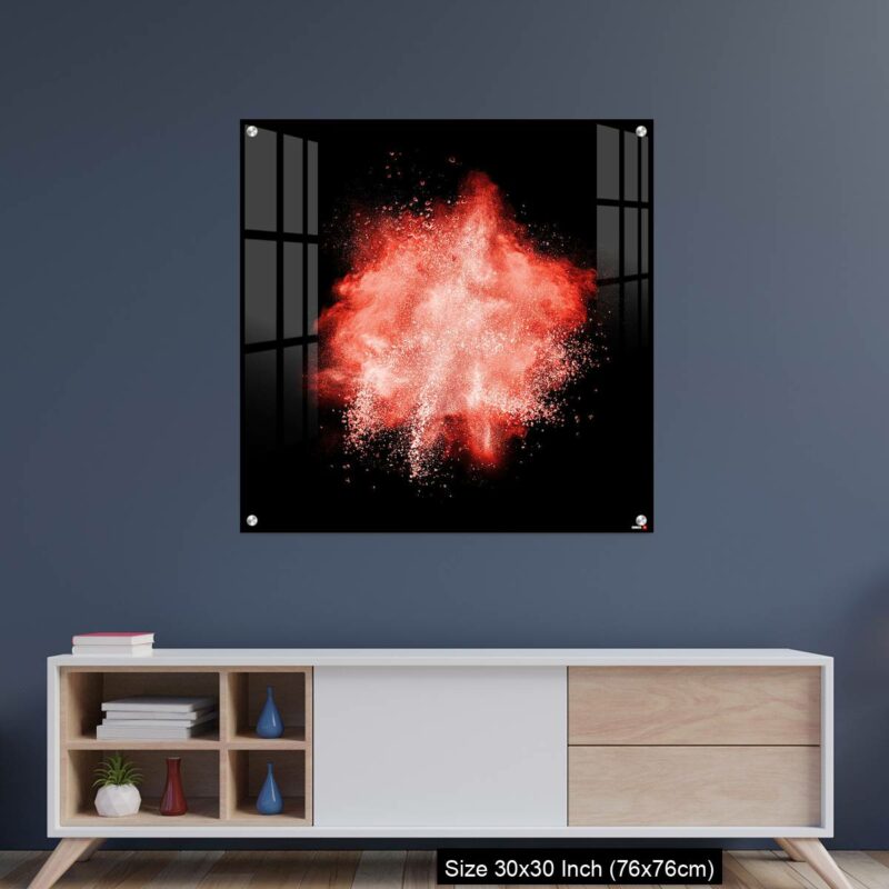 OMGs Acrylic Wall Decor – Red powder explosion isolated on black