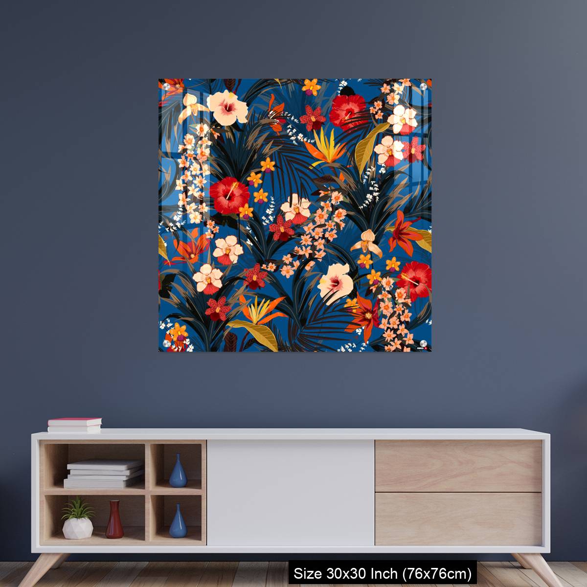 OMGs Acrylic Wall Decor – Trendy deep summer tropical background with jungle plants.