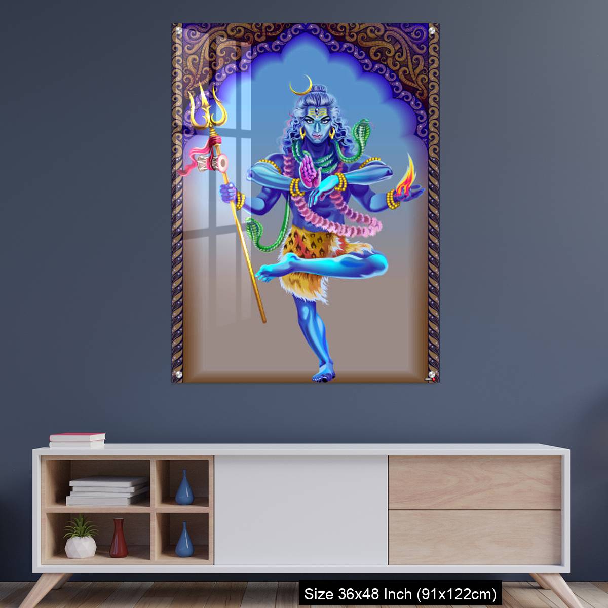 OMGs Acrylic Wall Decor – God Shiva on the background of an ornamental arch