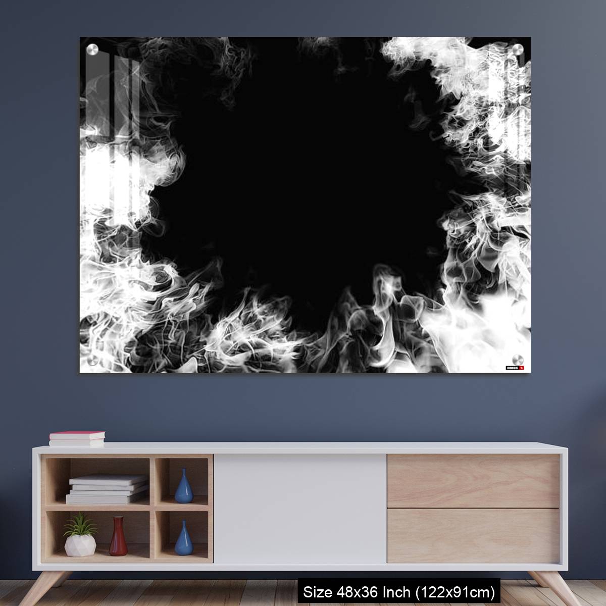 OMGs Acrylic Wall Decor – White smoke swirling in the dark