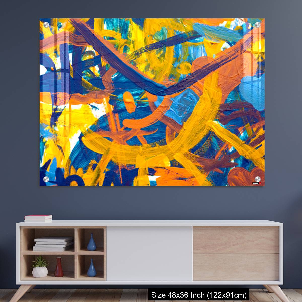OMGs Acrylic Wall Decor – Colorful abstract oil painting made by children