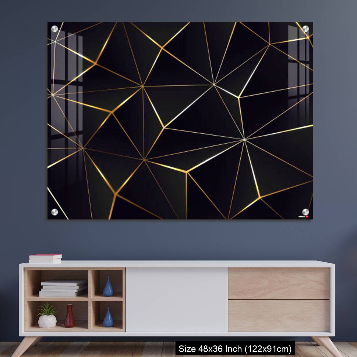 OMGs Acrylic Wall Decor – Polygonal black background.
