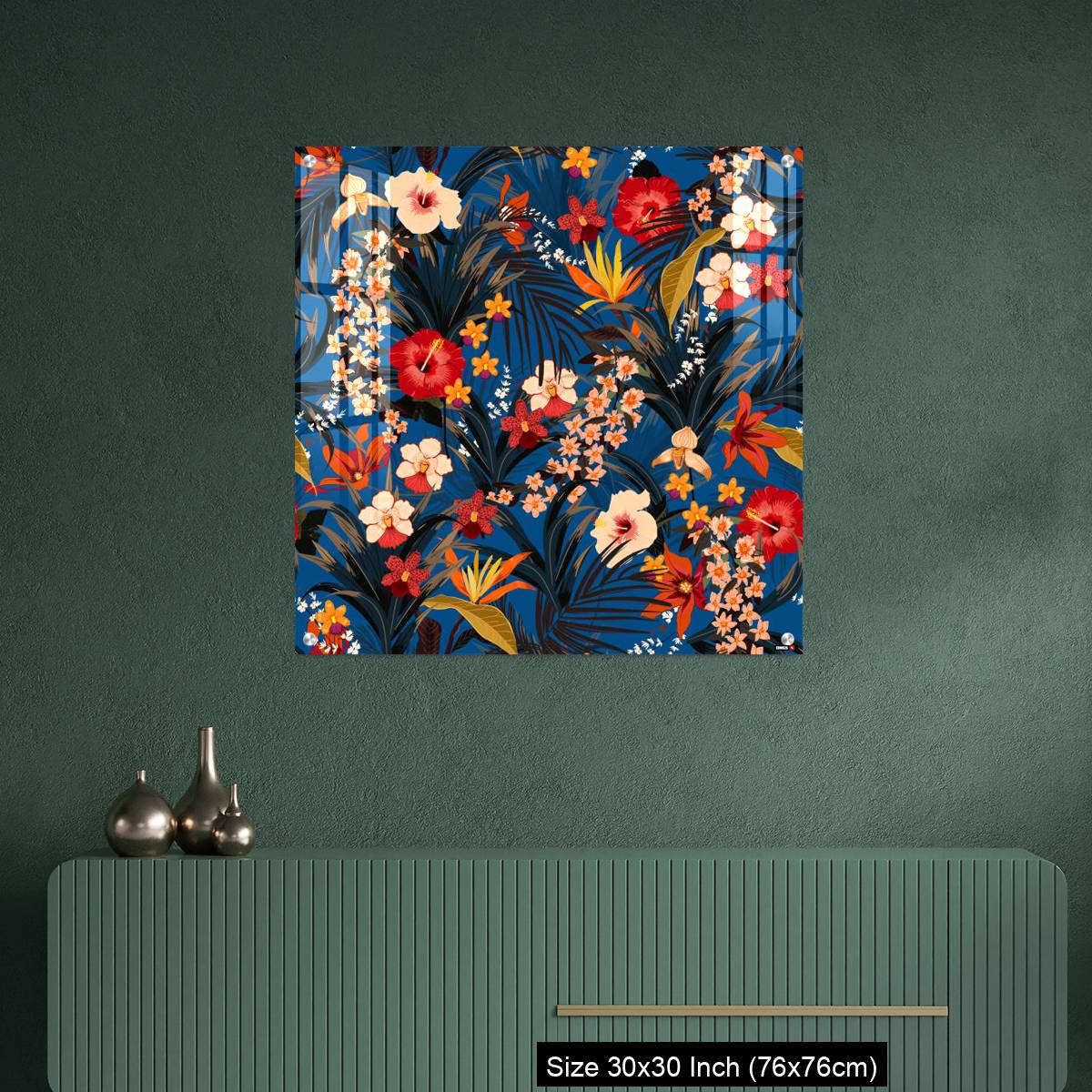 OMGs Acrylic Wall Decor – Trendy deep summer tropical background with jungle plants. - Image 2