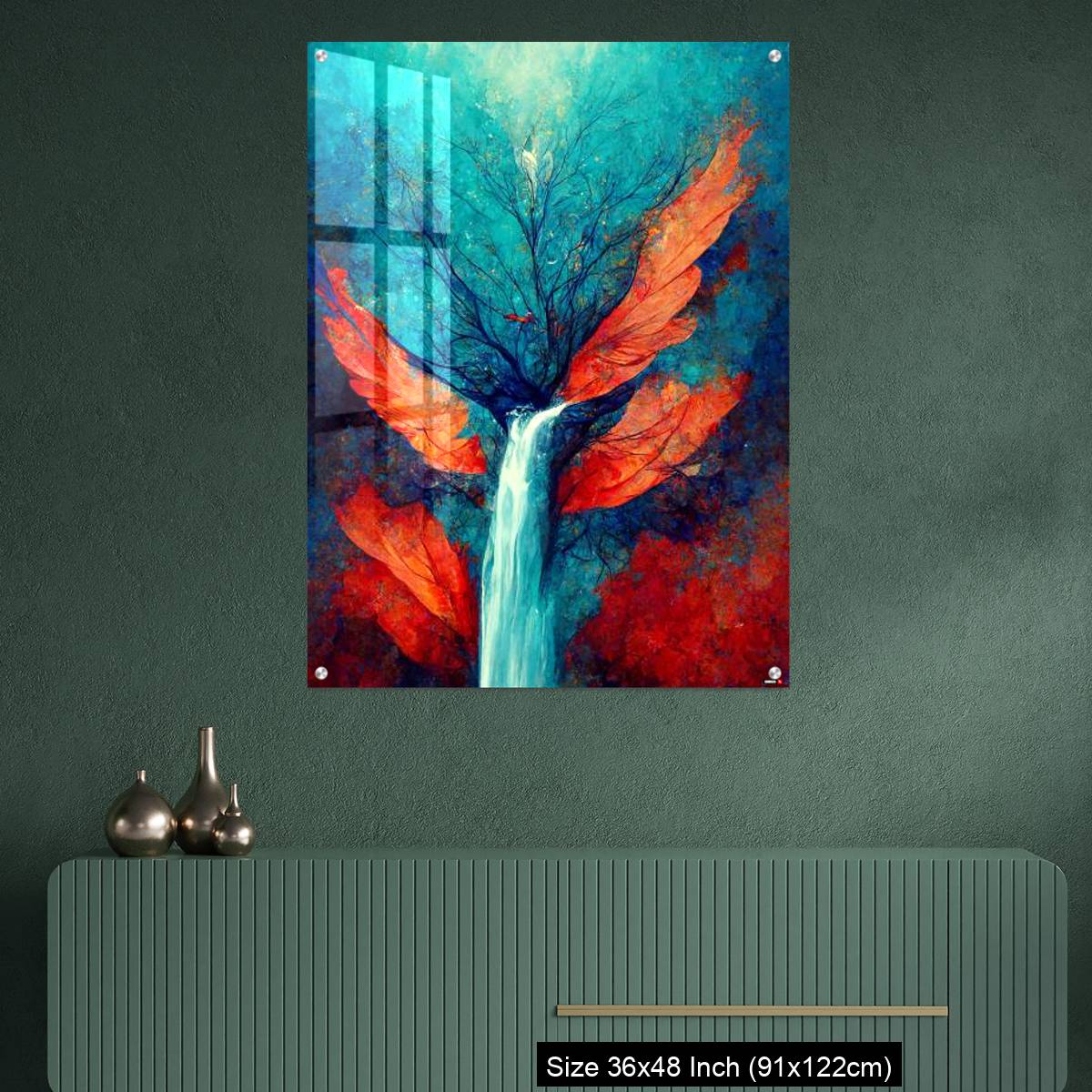 OMGs Acrylic Wall Decor – Abstract illustration of a waterfall stream from the tree - Image 2