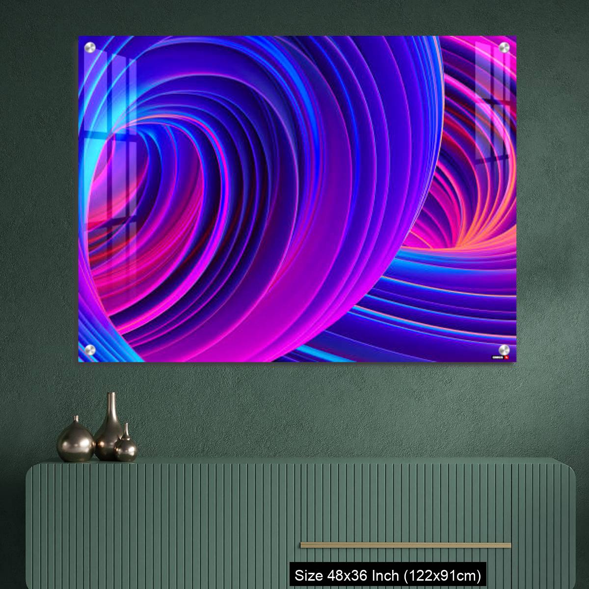 OMGs Acrylic Wall Decor – 3D Abstract fluid background with holographic liquid shapes in motion - Image 2