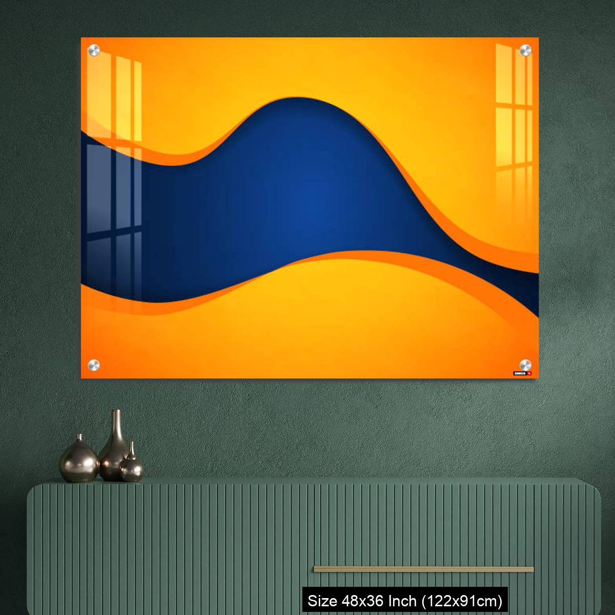 OMGs Acrylic Wall Decor – Abstract blue and orange wave vector background - Image 2