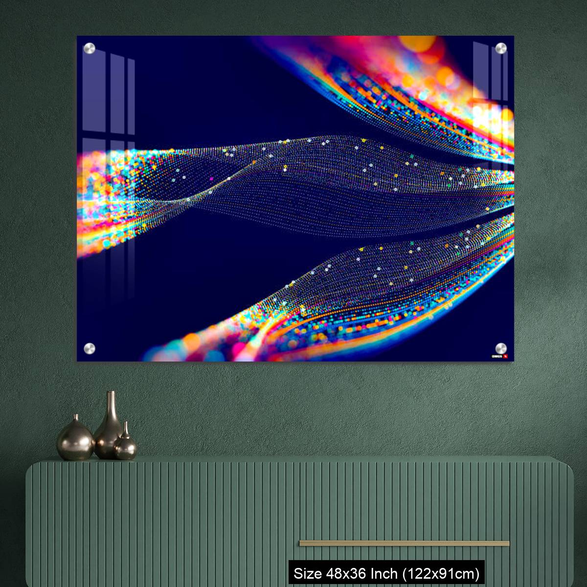 OMGs Acrylic Wall Decor – Abstract technological background in vibrant colors with blur. - Image 2