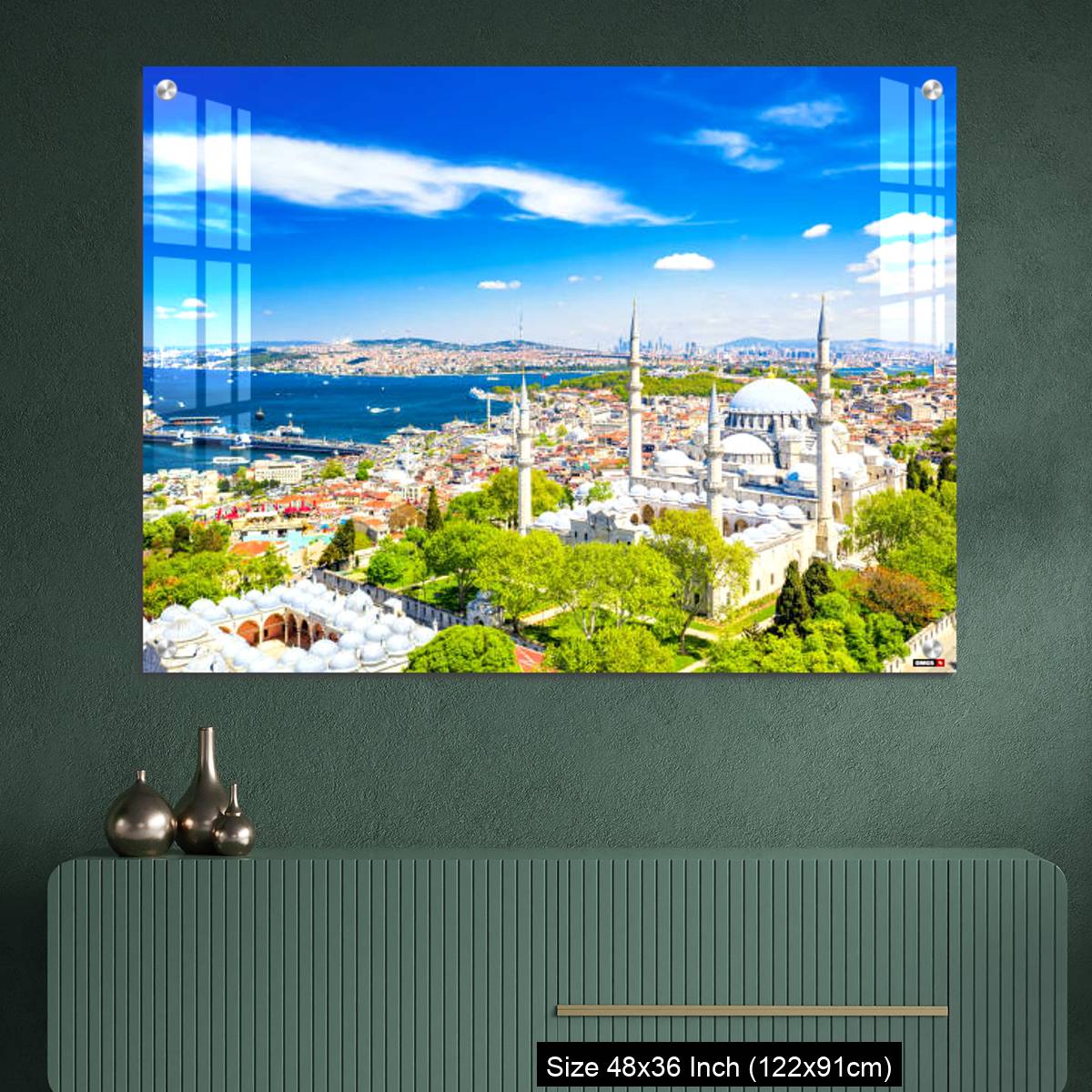 OMGs Acrylic Wall Decor – Aerial drone view of the Suleymaniye Mosque, huge Ottoman imperial mosque in Istanbul, Turkey. - Image 2