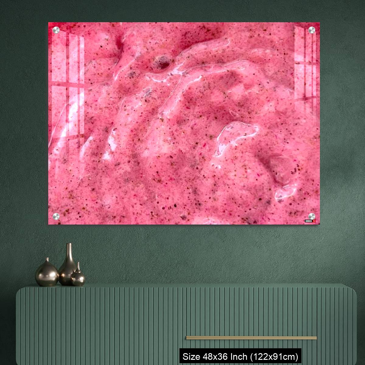 OMGs Acrylic Wall Decor – Close up Blueberry Yogurt Smoothie isolated background - Image 2