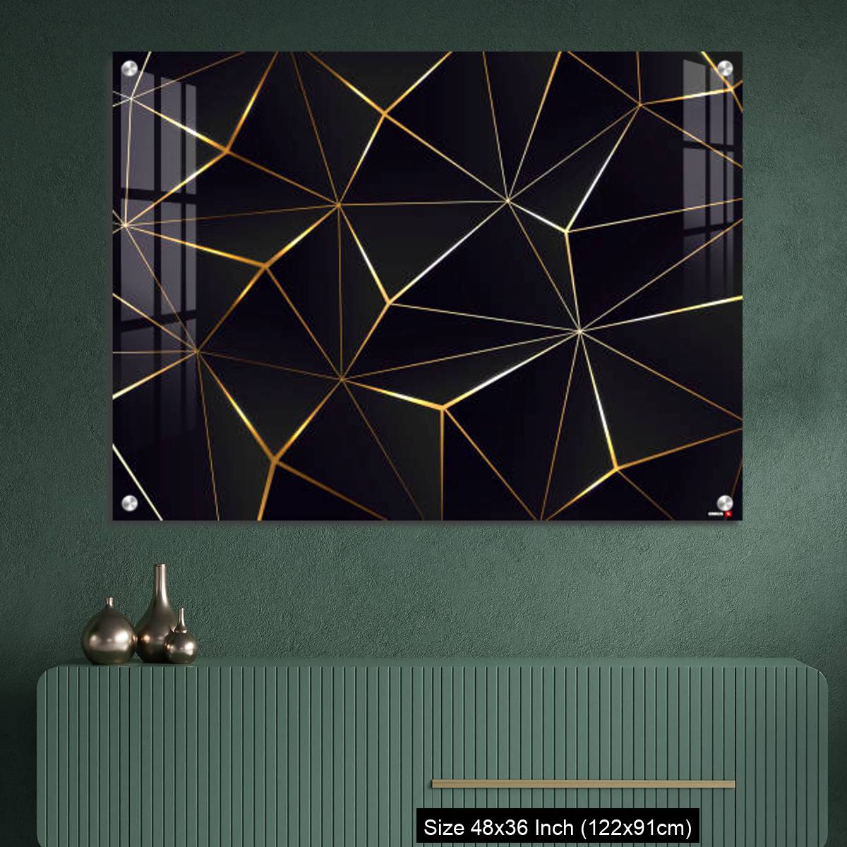 OMGs Acrylic Wall Decor – Polygonal black background. - Image 2