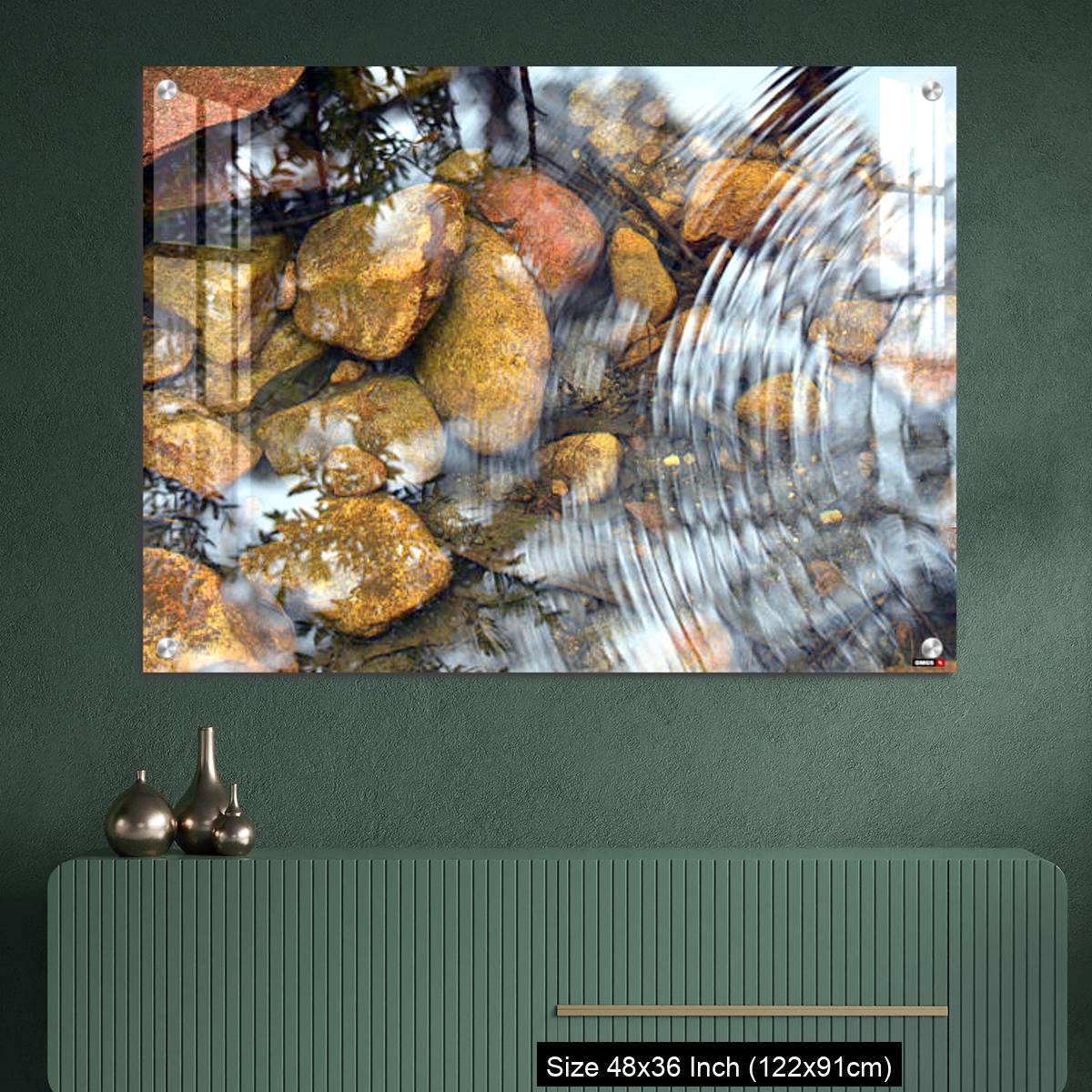 OMGs Acrylic Wall DecorRipples and reflections in a pebbly pond - Image 2