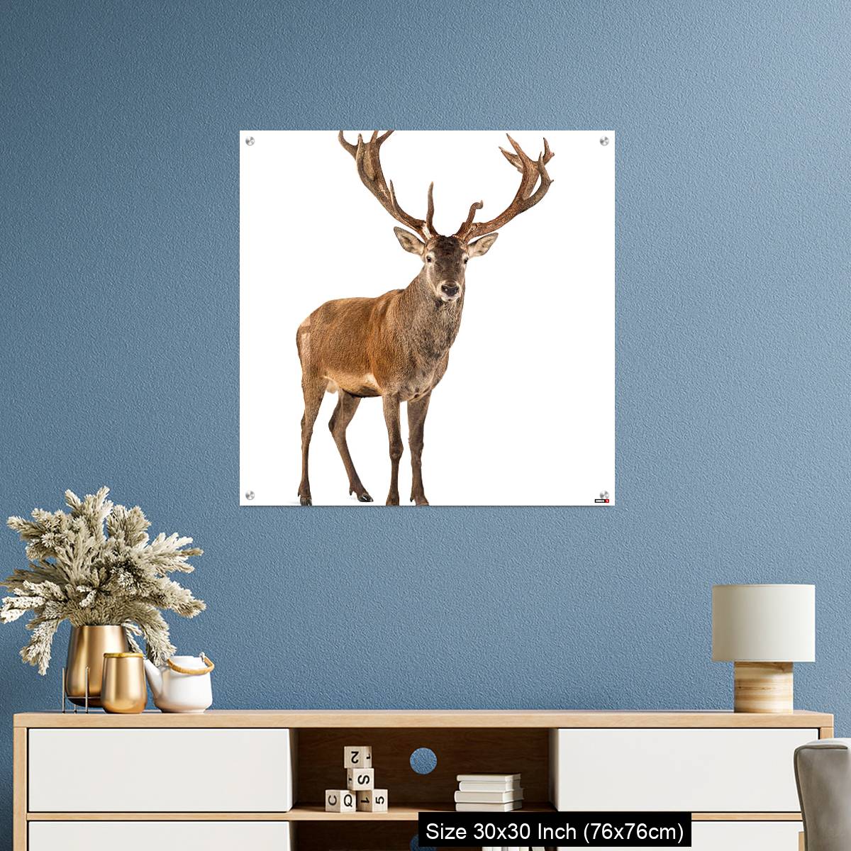 OMGs Acrylic Wall Decor – Red deer stag in front of a white background - Image 3