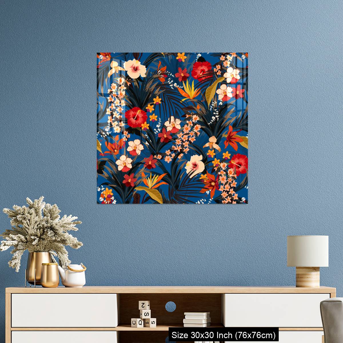 OMGs Acrylic Wall Decor – Trendy deep summer tropical background with jungle plants. - Image 3