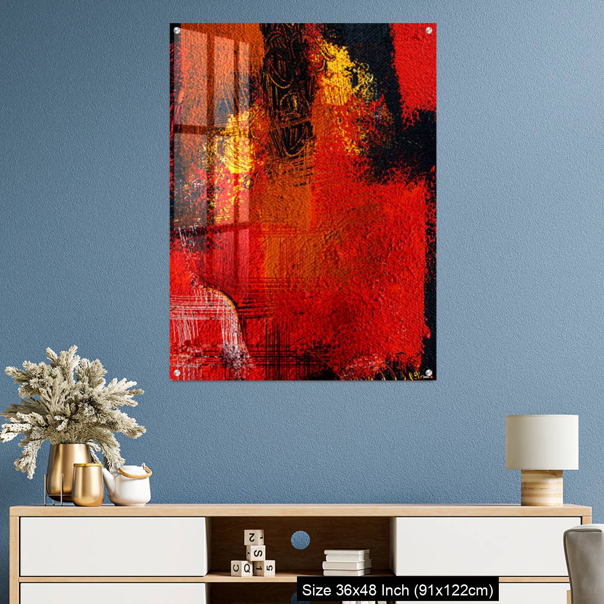 OMGs Acrylic Wall Decor – Abstract Contemporary art background Hand drawn oil painting Brushstrokes of paint - Image 3