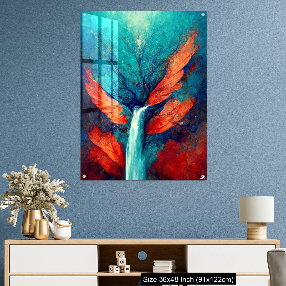 OMGs Acrylic Wall Decor – Abstract illustration of a waterfall stream from the tree - Image 3