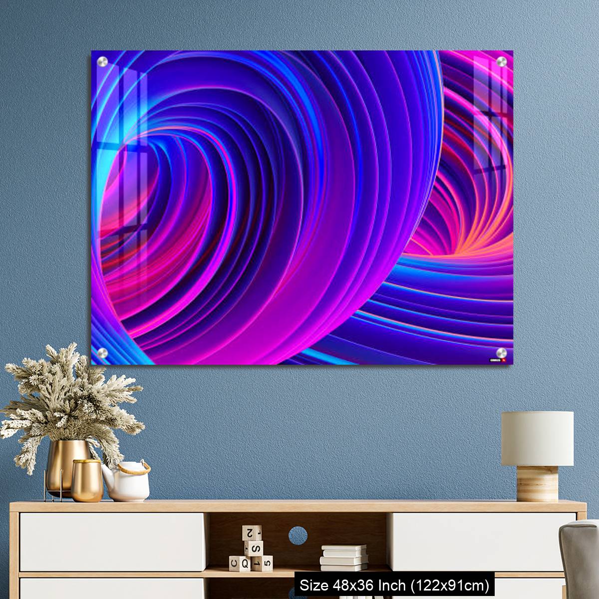 OMGs Acrylic Wall Decor – 3D Abstract fluid background with holographic liquid shapes in motion - Image 3