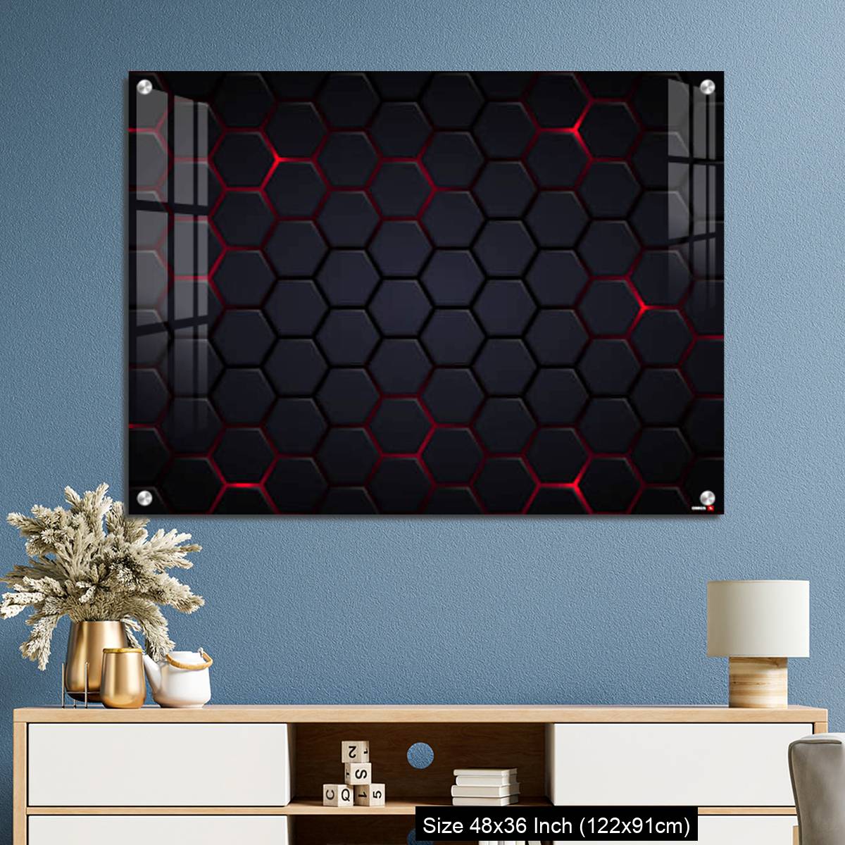 OMGs Acrylic Wall Decor – Abstract Futuristic background with hexagons . - Image 3