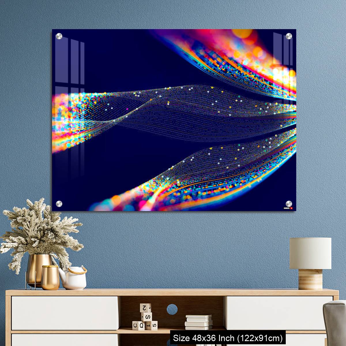 OMGs Acrylic Wall Decor – Abstract technological background in vibrant colors with blur. - Image 3