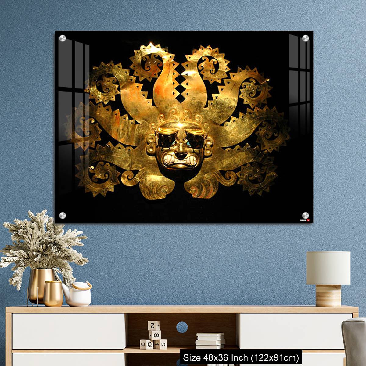 OMGs Acrylic Wall Decor – Peruvian ancient mask made out of gold - Image 3