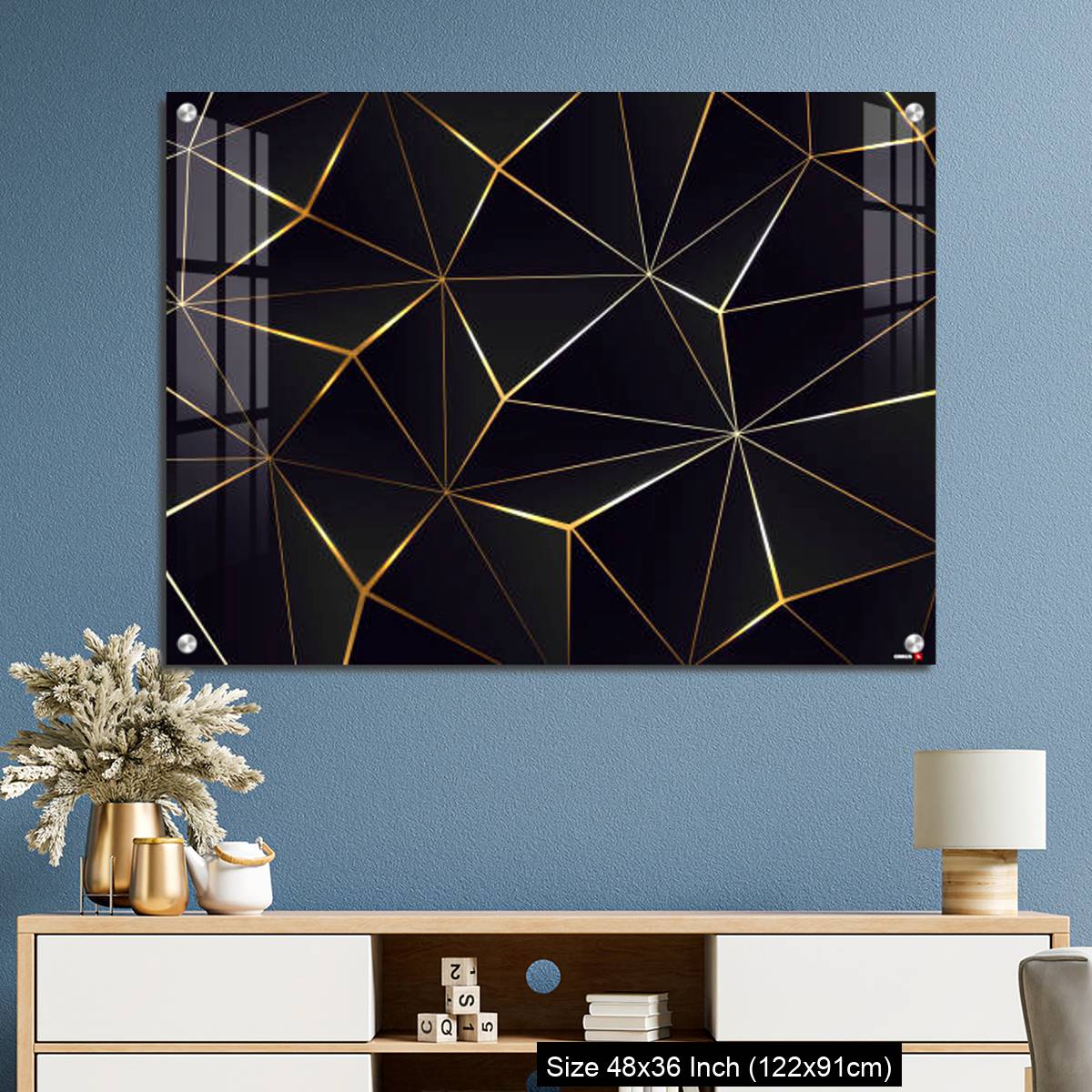 OMGs Acrylic Wall Decor – Polygonal black background. - Image 3