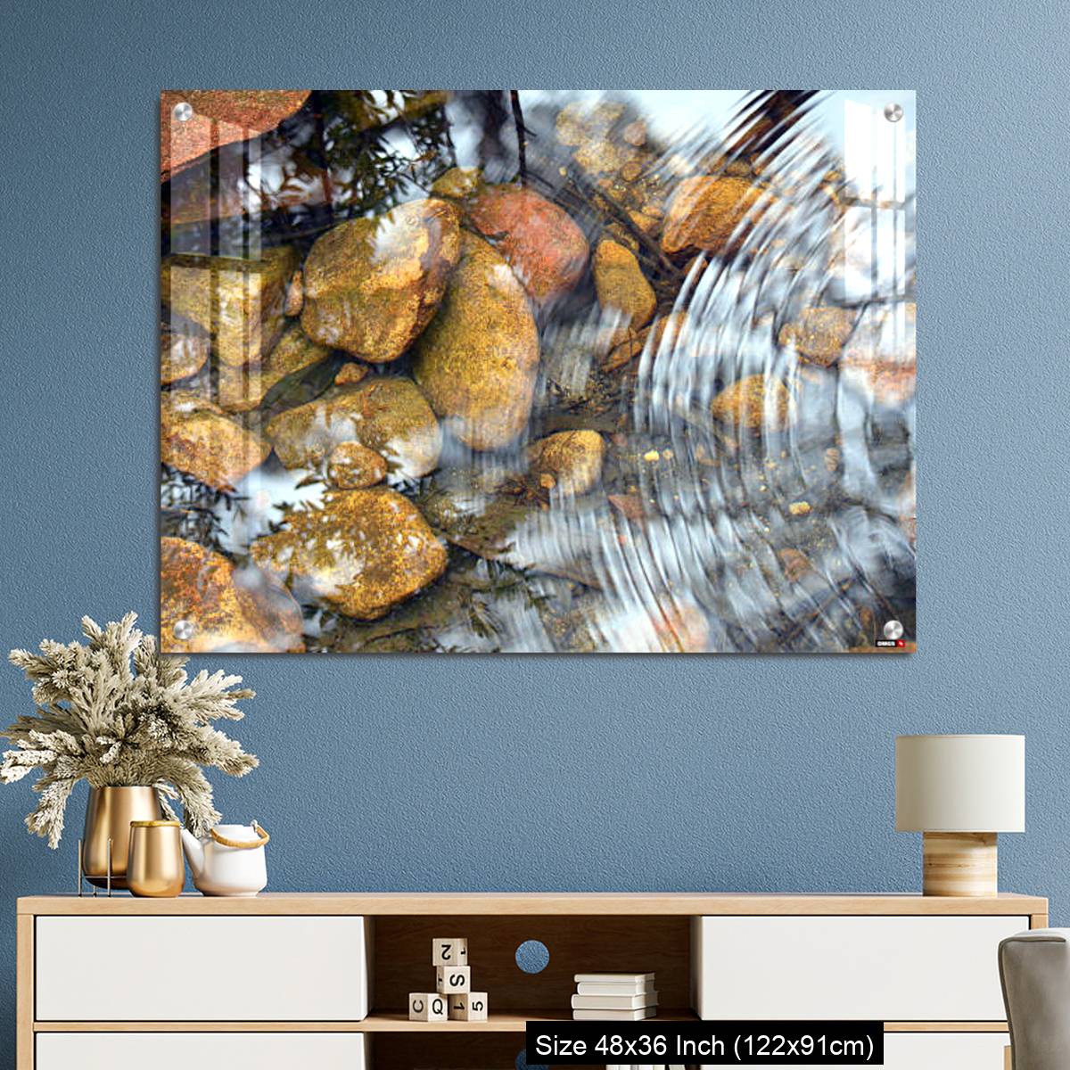 OMGs Acrylic Wall DecorRipples and reflections in a pebbly pond - Image 3