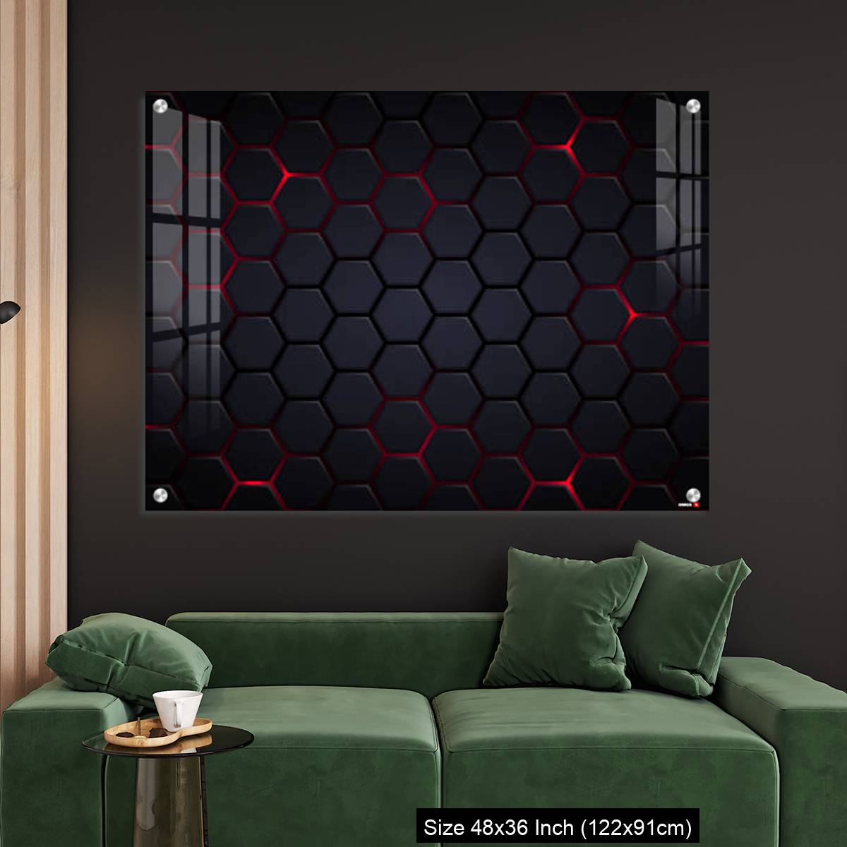 OMGs Acrylic Wall Decor – Abstract Futuristic background with hexagons . - Image 4