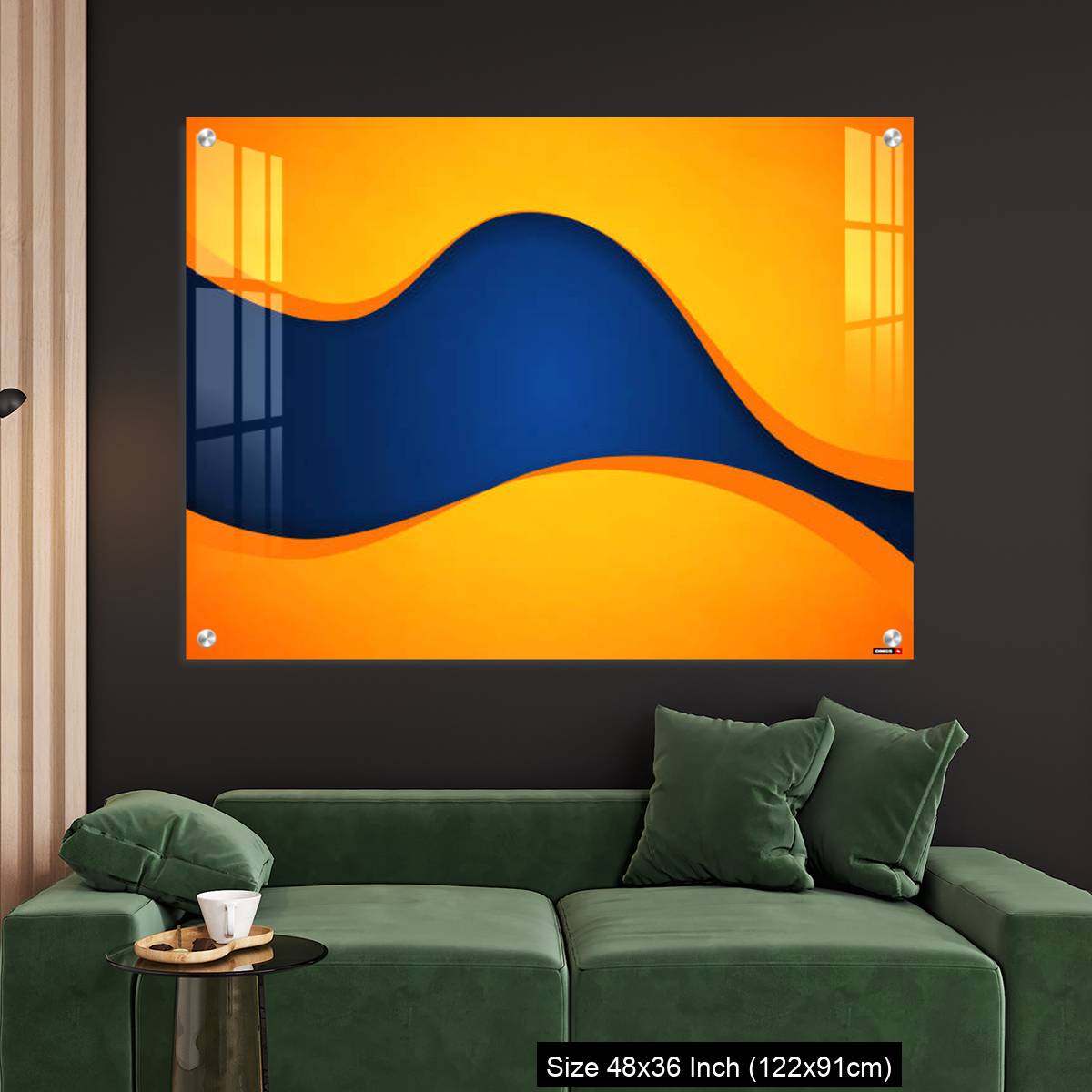 OMGs Acrylic Wall Decor – Abstract blue and orange wave vector background - Image 4