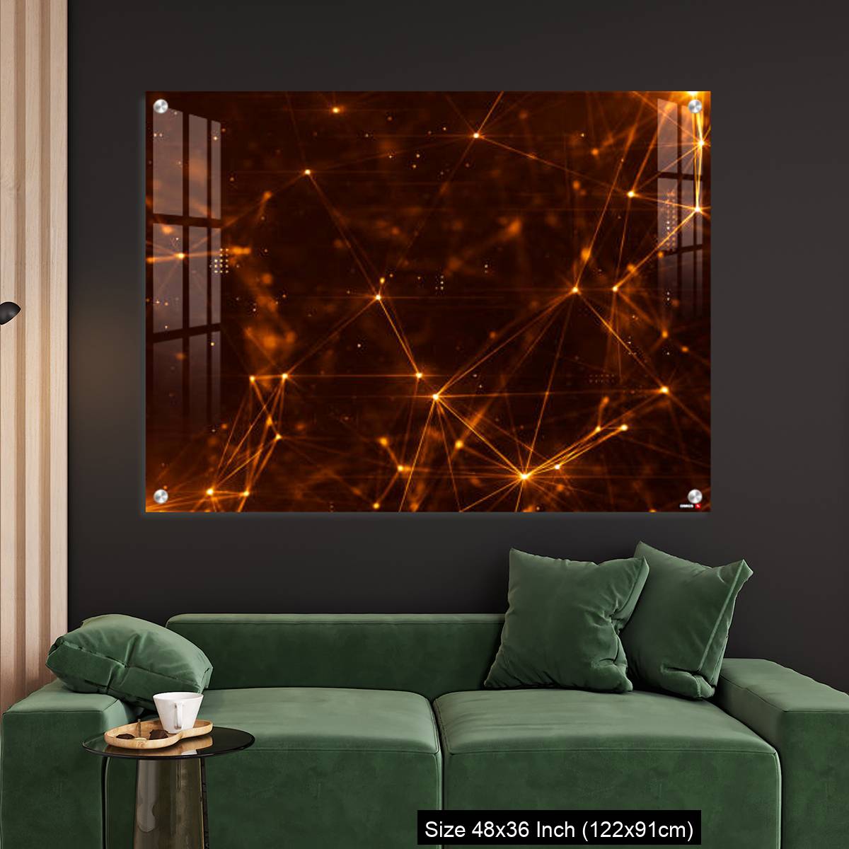 OMGs Acrylic Wall Decor – Abstract plexus structure of many glowing lines and particles. - Image 4