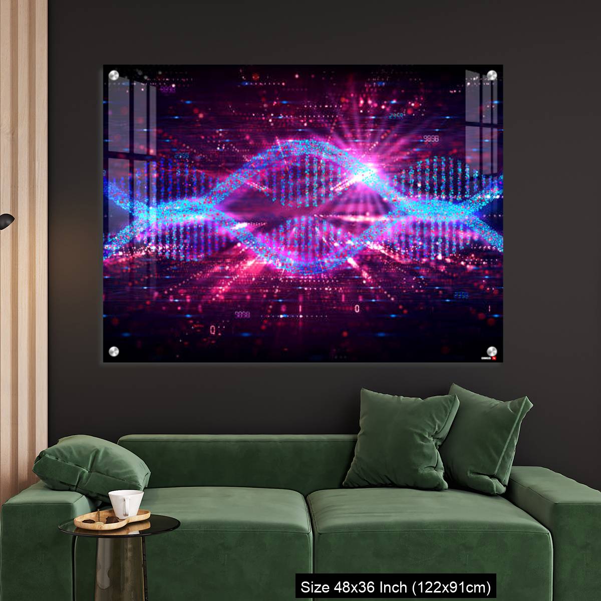 OMGs Acrylic Wall Decor – mRNA Technology - Messenger RNA - Two Strands of mRNA on Abstract Technology Background - Image 4