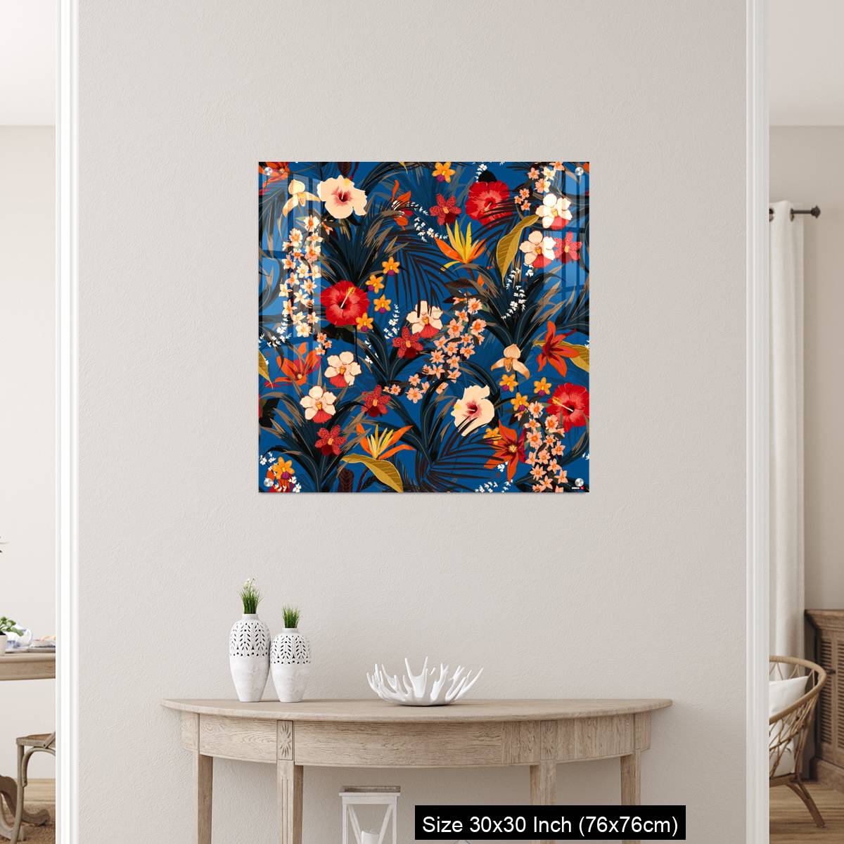 OMGs Acrylic Wall Decor – Trendy deep summer tropical background with jungle plants. - Image 5