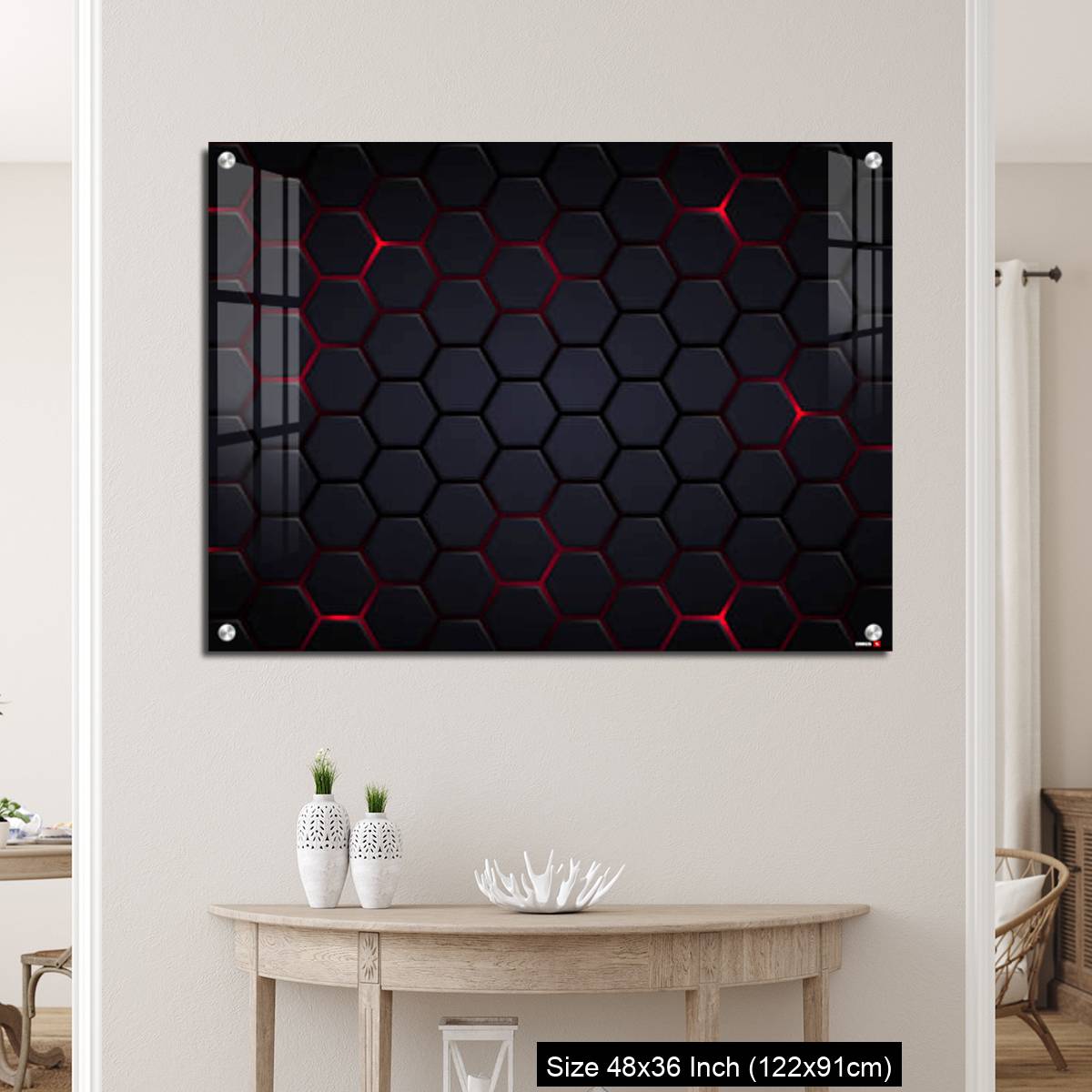 OMGs Acrylic Wall Decor – Abstract Futuristic background with hexagons . - Image 5