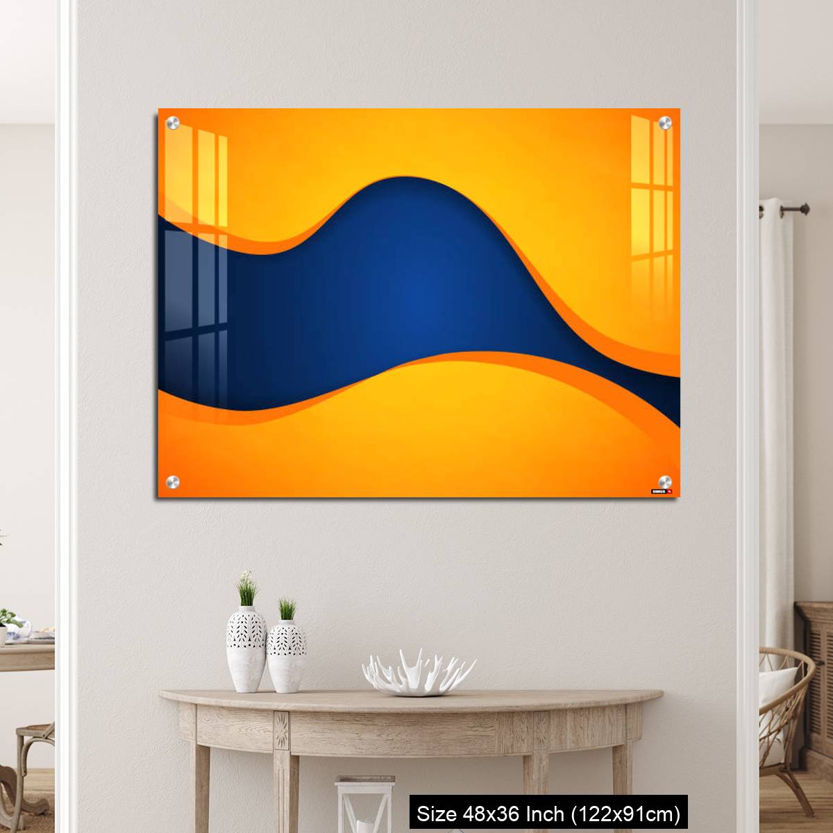 OMGs Acrylic Wall Decor – Abstract blue and orange wave vector background - Image 5