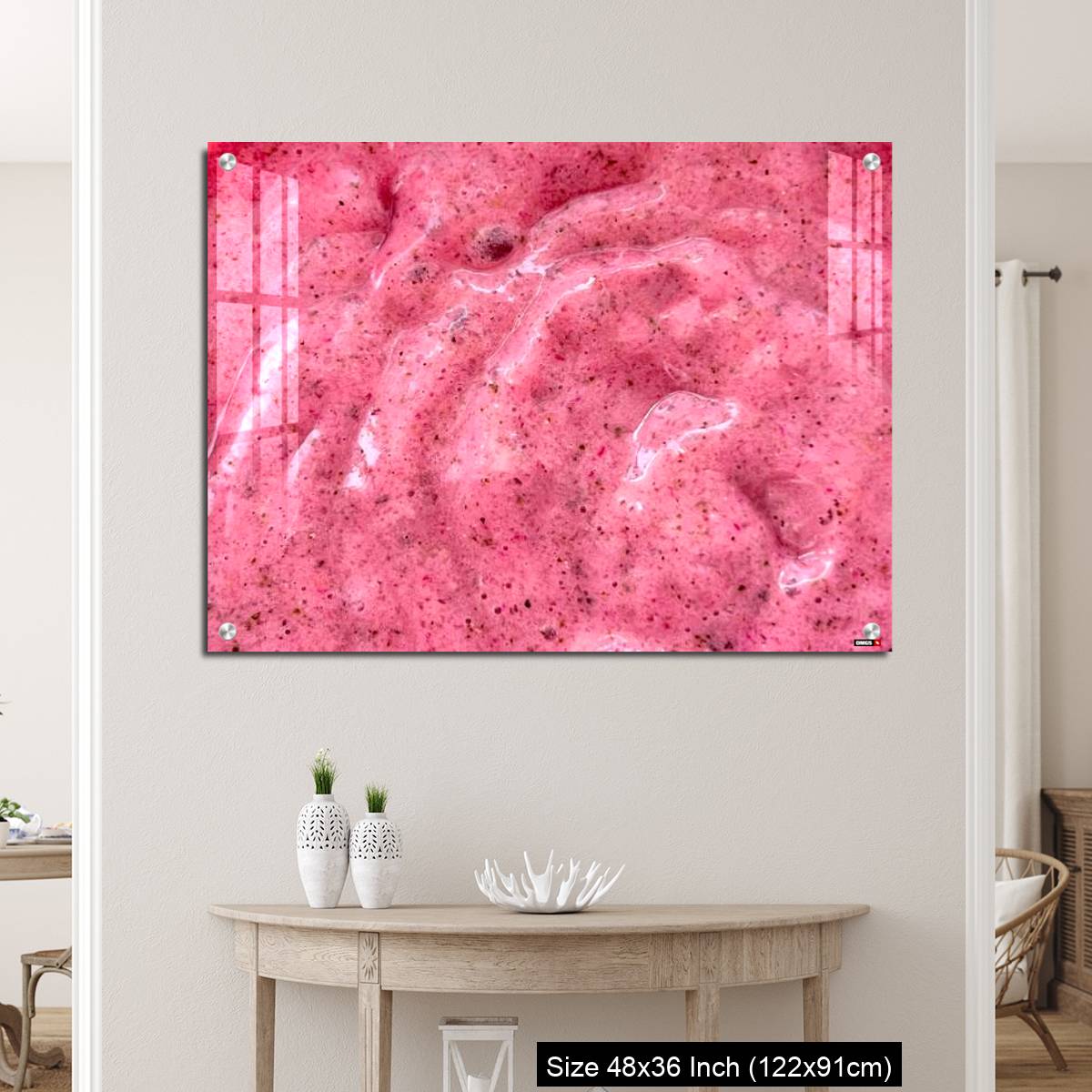 OMGs Acrylic Wall Decor – Close up Blueberry Yogurt Smoothie isolated background - Image 5