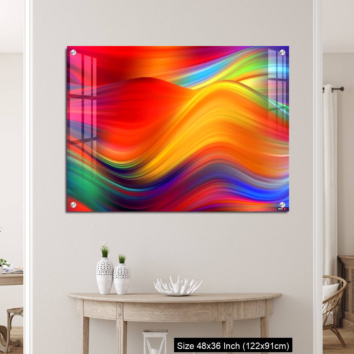 OMGs Acrylic Wall Decor – Modern colorful flow poster. Wave Liquid shape color background. - Image 5