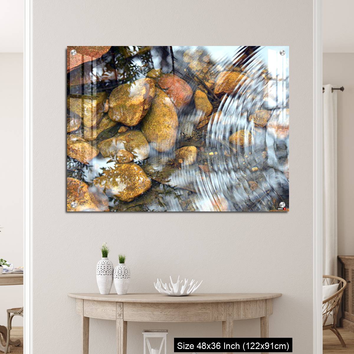 OMGs Acrylic Wall DecorRipples and reflections in a pebbly pond - Image 5
