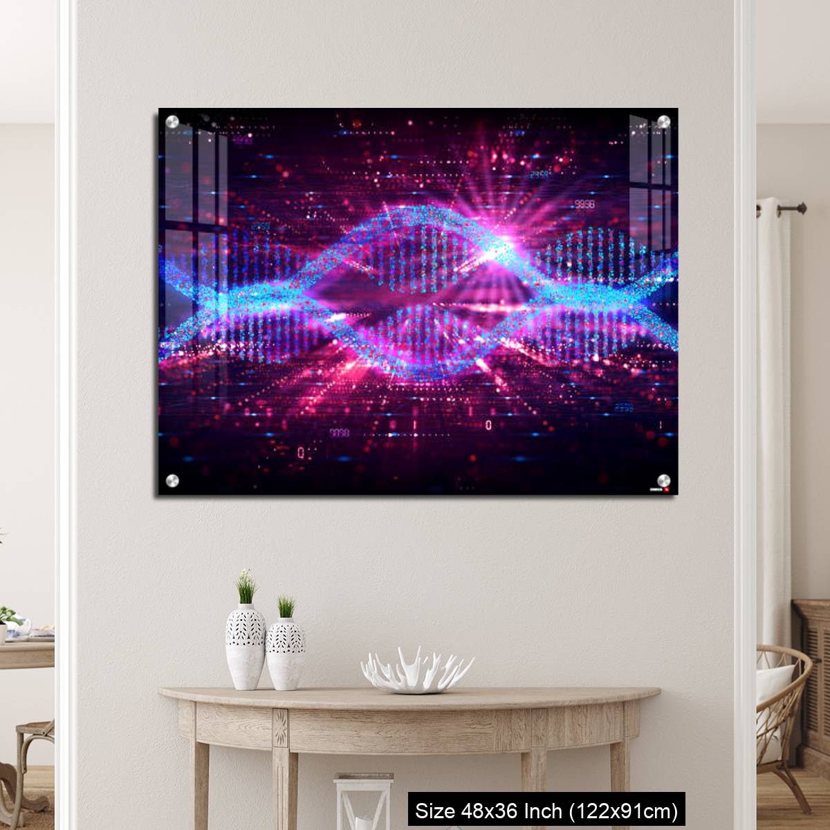 OMGs Acrylic Wall Decor – mRNA Technology - Messenger RNA - Two Strands of mRNA on Abstract Technology Background - Image 5