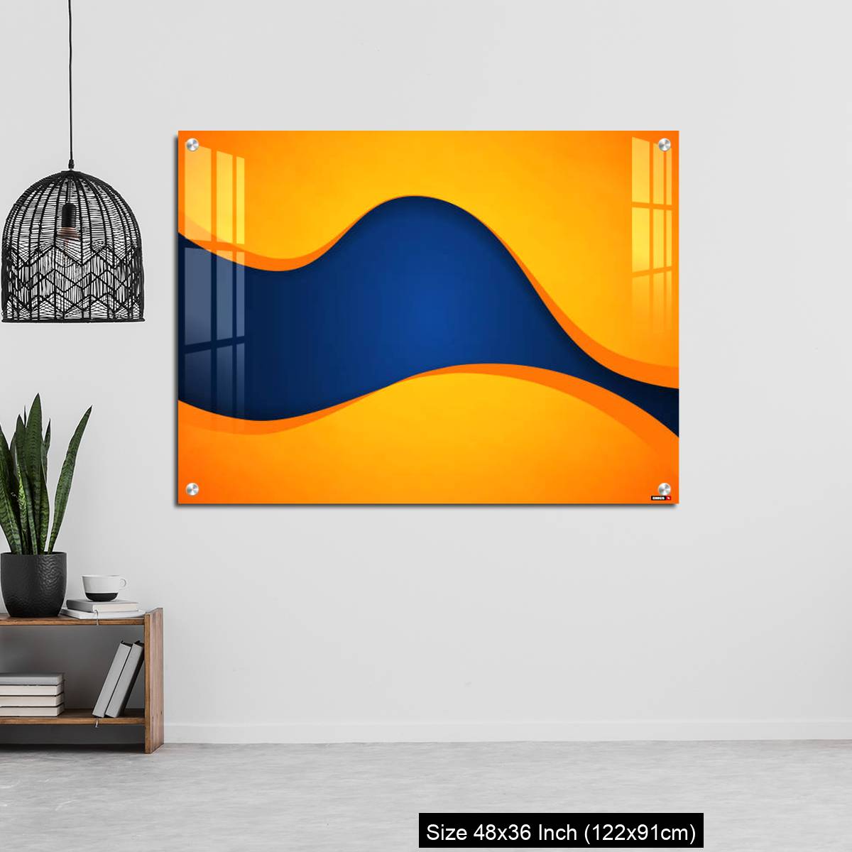 OMGs Acrylic Wall Decor – Abstract blue and orange wave vector background - Image 6