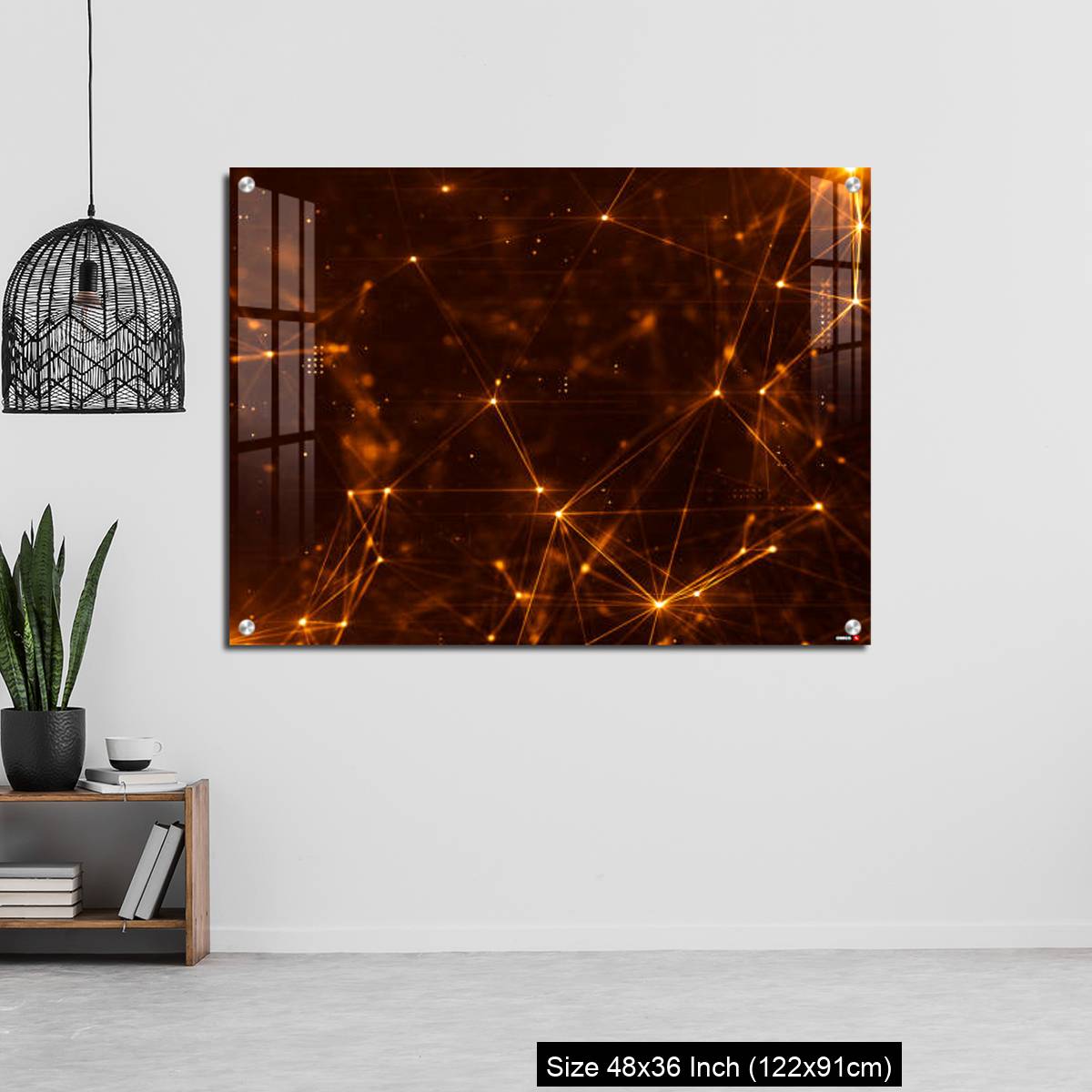 OMGs Acrylic Wall Decor – Abstract plexus structure of many glowing lines and particles. - Image 6