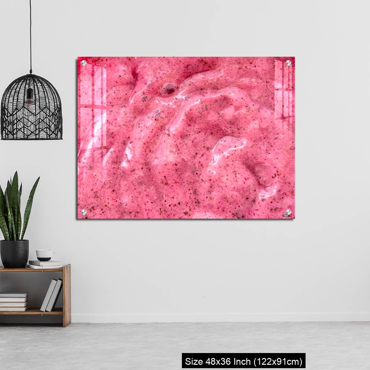 OMGs Acrylic Wall Decor – Close up Blueberry Yogurt Smoothie isolated background - Image 6