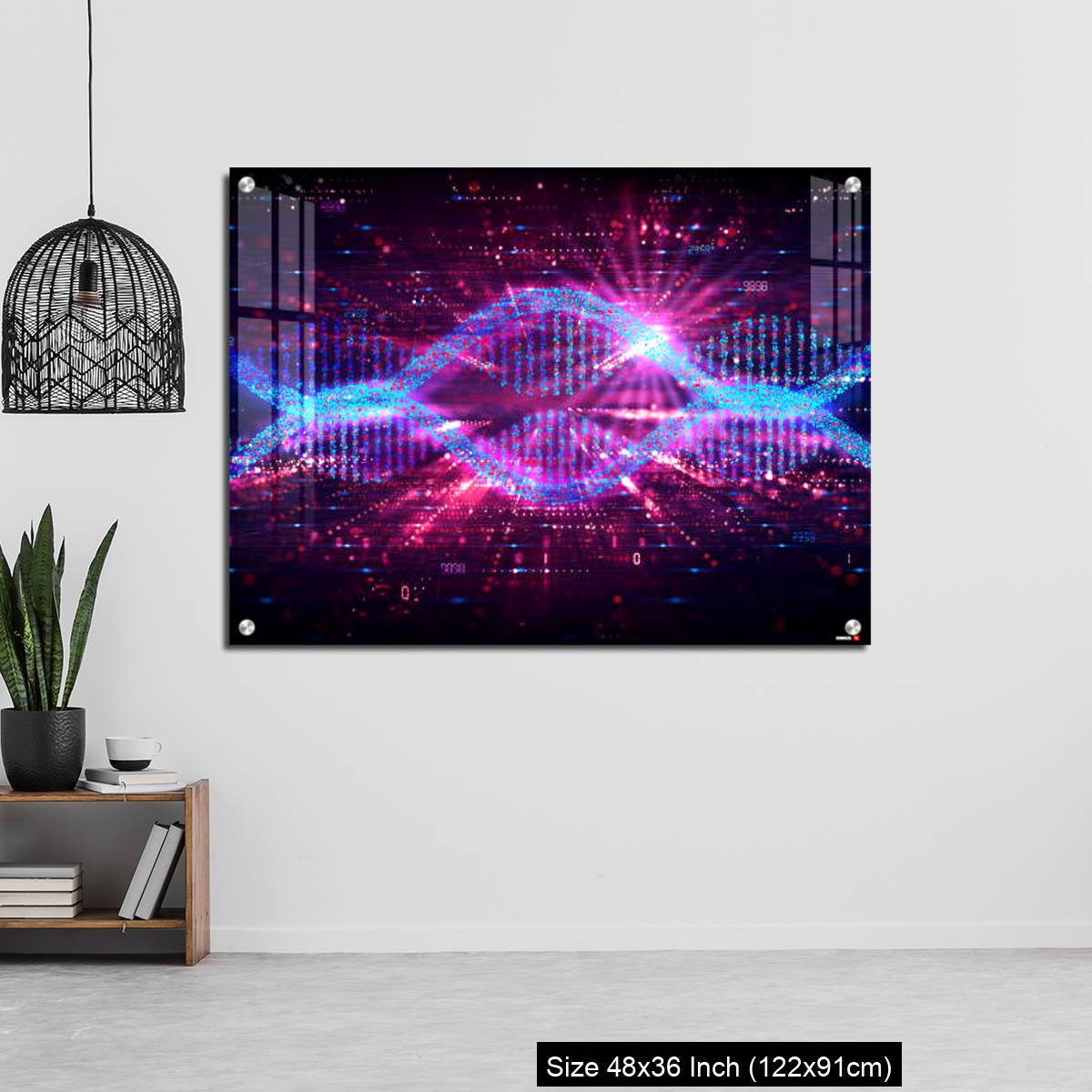 OMGs Acrylic Wall Decor – mRNA Technology - Messenger RNA - Two Strands of mRNA on Abstract Technology Background - Image 6