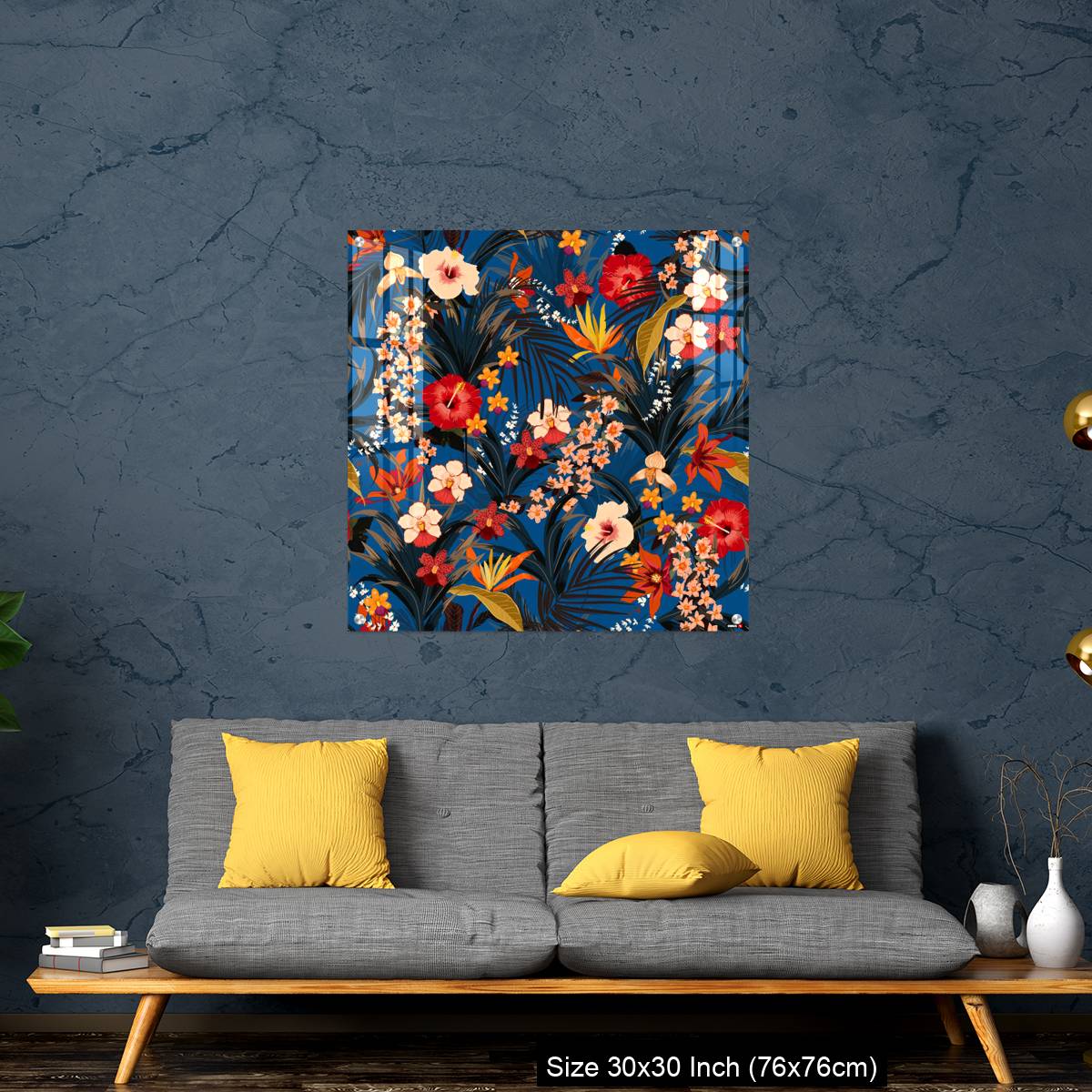 OMGs Acrylic Wall Decor – Trendy deep summer tropical background with jungle plants. - Image 7