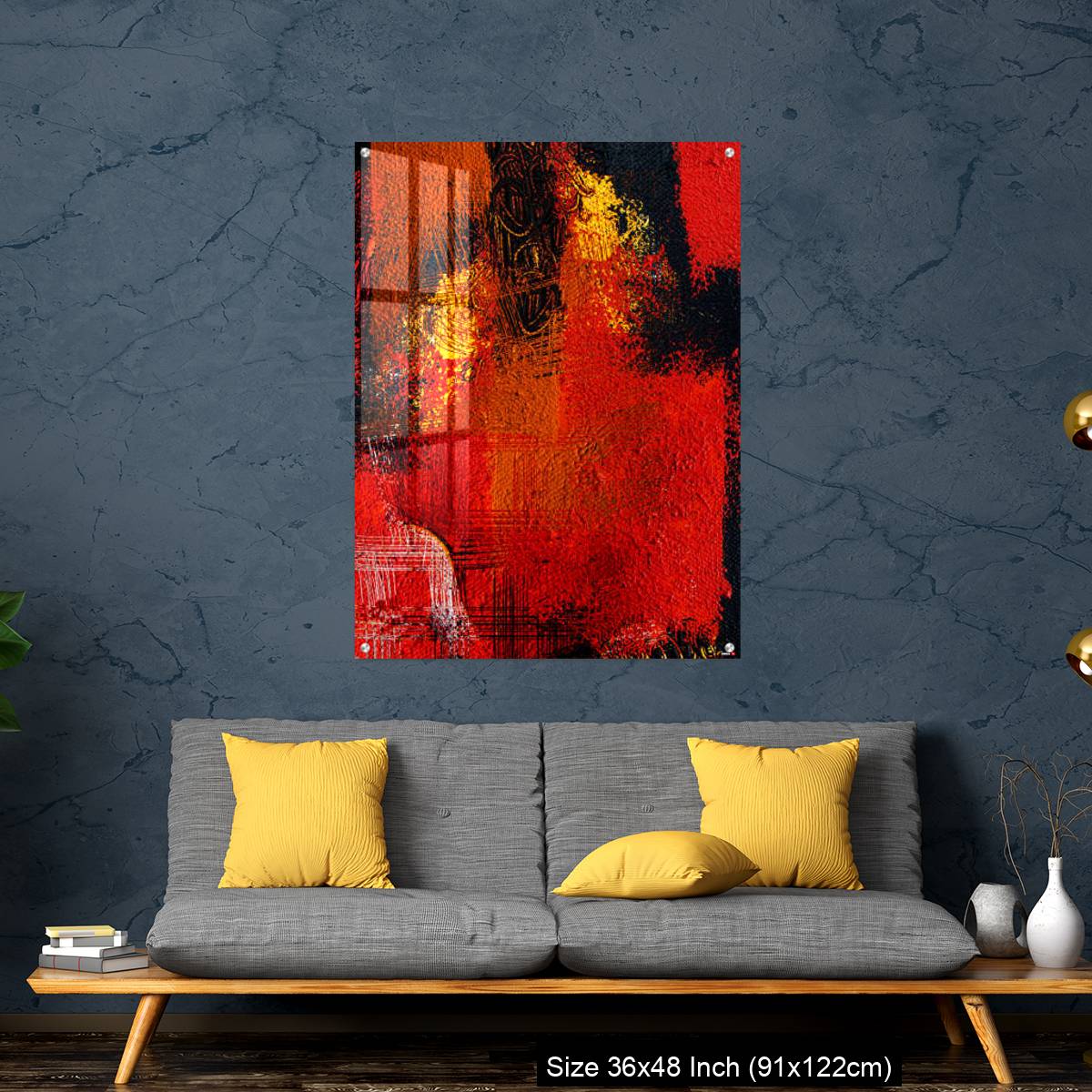 OMGs Acrylic Wall Decor – Abstract Contemporary art background Hand drawn oil painting Brushstrokes of paint - Image 7